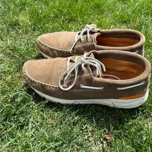 Easymoc Men’s Merrimack Boat Shoe - Dark Sand Suede size 12